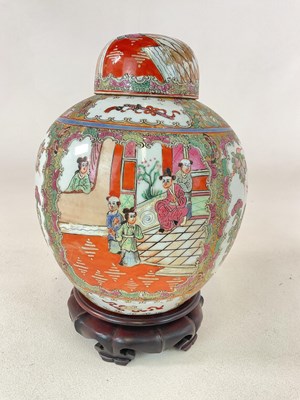 Lot 385 - A 20th century Chinese Famille Rose ginger jar...