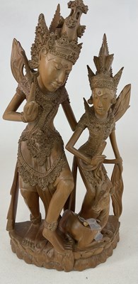 Lot 378 - A well detailed 20th century Balinese carving,...