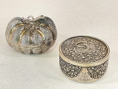 Lot 544 - An Eastern white metal box and cover in the...