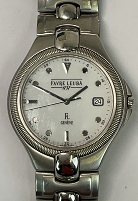 Lot 666 - FAVRE LEUBA; a gentleman's stainless steel...