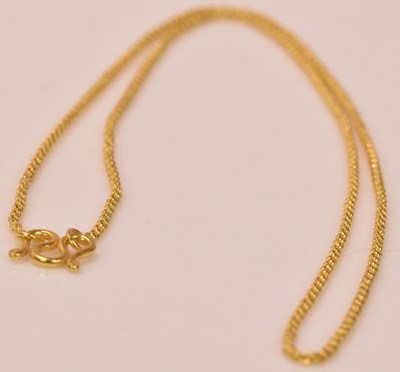 Lot 626 - A high carat yellow gold chain, length 35cm,...