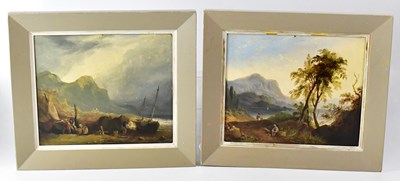 Lot 600 - UNATTRIBUTED; a pair of oils on board, a...