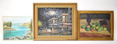 Lot 626 - A collection of five decorative paintings and...