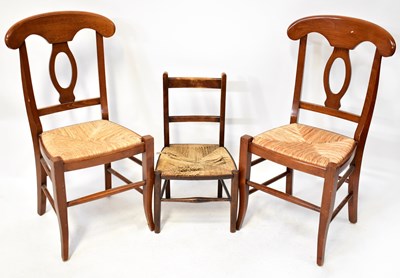 Lot 110 - A pair of Victorian-style bar-back dining...