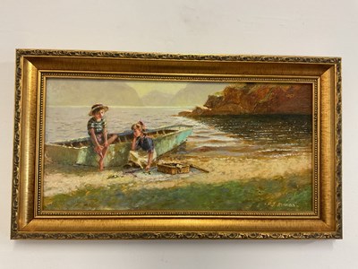 Lot 463 - PAUL ATTFIELD; oil on board, coastal landscape...