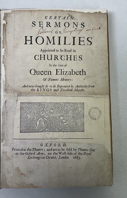 Lot 420 - Certain Sermons or Homilies appointed to be...