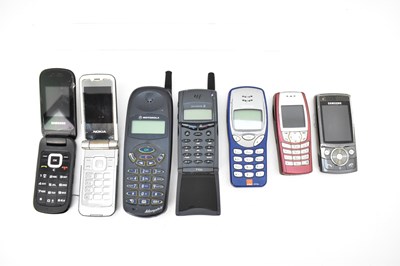 Lot 343 - Seven vintage mobile phones to include Nokia...
