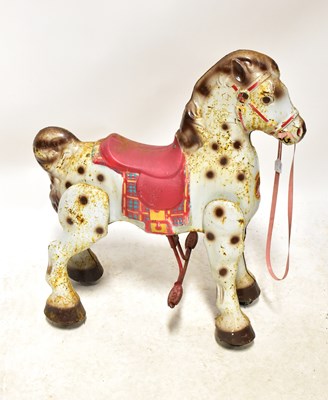 Lot 423 - MOBO; a 'Bronco' tin-plate children's ride-on...