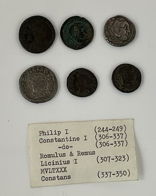 Lot 390 - A group of six Roman coins including Philip I,...