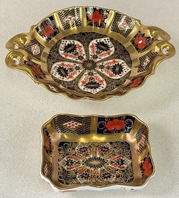 Lot 313 - ROYAL CROWN DERBY; an Old Imari 1128 twin...