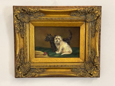 Lot 456 - AFTER JOHN EMMS; oil on panel, study of two...