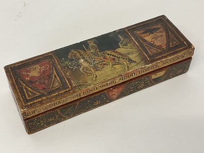 Lot 34 - A Russian painted rectangular trinket box,...