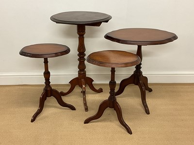 Lot 840 - Four reproduction stained wood side tables,...