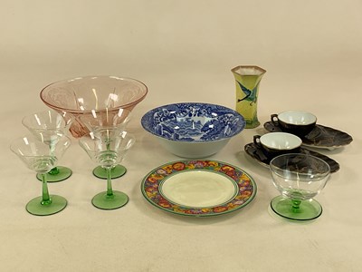 Lot 359 - Ceramics and glassware, including four Art...