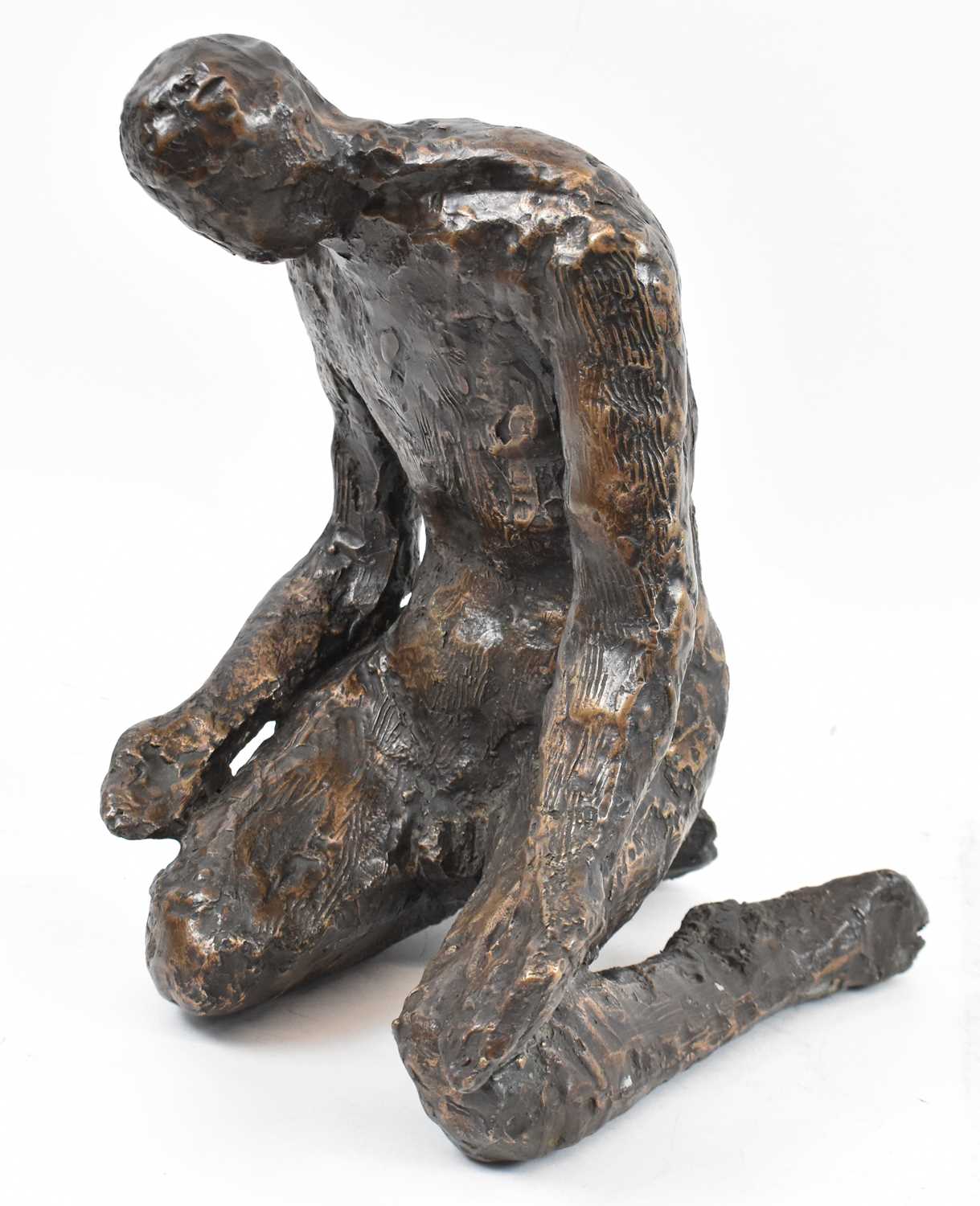 Lot 398 - RICHARD ROBBINS (1927-2009); bronze kneeling...