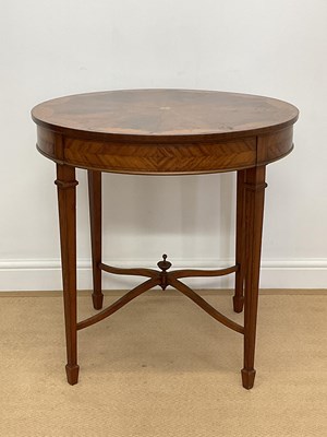 Lot 801 - An early 20th century circular burr walnut and...