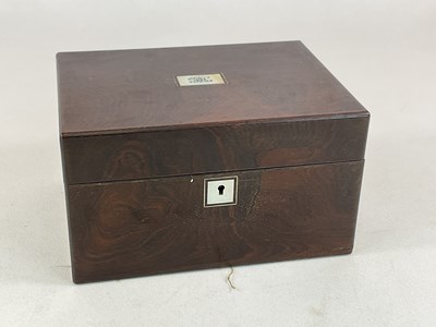 Lot 35 - A mid 19th century rosewood workbox, with...