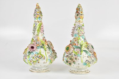 Lot 544 - A pair of Coalbrookdale style heavily floral...