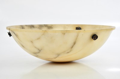 Lot 382 - An alabaster ceiling plafonnier, diameter 41cm.