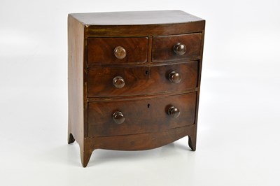 Lot 1258 - A miniature 19th century mahogany bowfront...