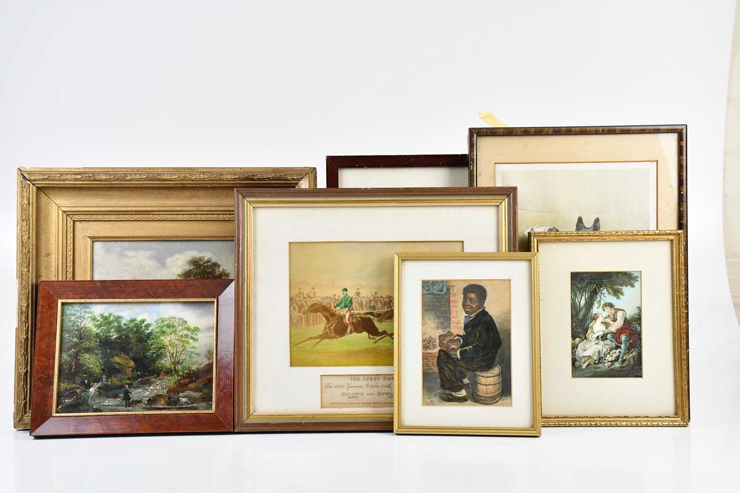 Lot 1657 - A collection of five prints, a watercolour,...