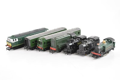 Lot 1033 - TRI-ANG; two carriages and a Hornby carriage,...