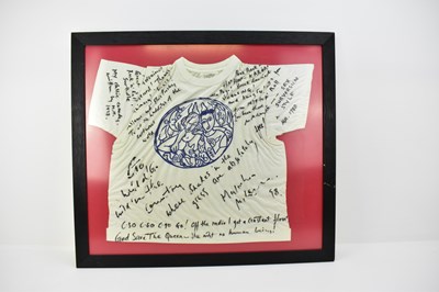 Lot 477 - MALCOLM MCLAREN; a large framed display...