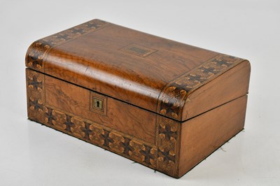 Lot 1259 - A 19th century mahogany inlaid writing slope,...