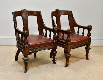 Lot 118 - A pair of 19th century walnut and ebonised...