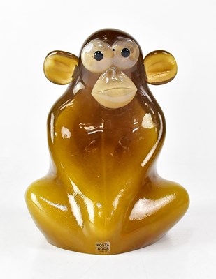 Lot 306 - KOSTA BODA; a model of a monkey or chimpanzee...