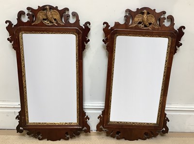 Lot 120 - A pair of 18th century fretwork wall mirrors,...