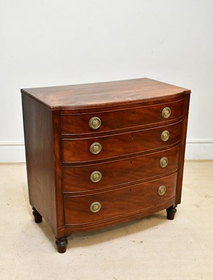 Lot 121 - A Regency mahogany D-front chest of four...