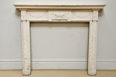 Lot 286 - A 19th century pine fire surround, with carved...