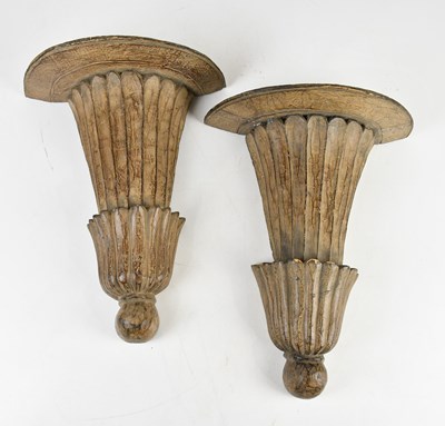 Lot 1277 - A pair of reproduction wall brackets with...