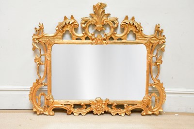 Lot 86 - A 19th century gilt framed wall mirror with...