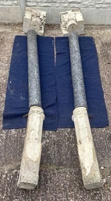 Lot 248 - A pair of green marble Corinthian columns with...