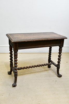 Lot 155 - A 19th century carved oak side table with...