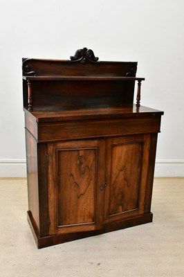 Lot 129 - A Victorian rosewood chiffonier, with carved...