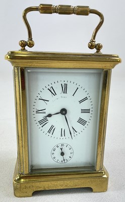 Lot 700 - A circa 1900 French brass cased carriage clock,...