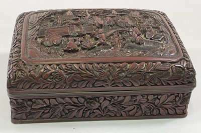 Lot 365 - A Chinese Qing Dynasty cinnabar lacquered...