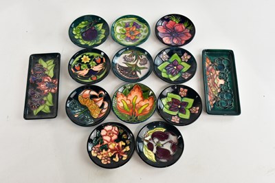 Lot 411 - MOORCROFT; two rectangular pin trays including...