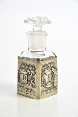 Lot 1124 - A 19th century rectangular clear glass perfume...