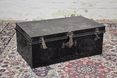 Lot 1315 - A Victorian toleware trunk of rectangular form,...