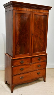 Lot 88 - A Victorian mahogany press cupboard, the pair...