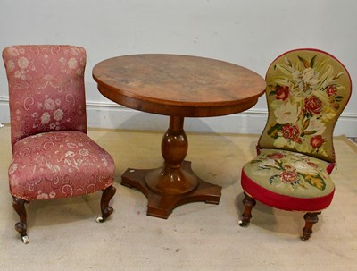 Lot 179 - Two Victorian nursing chairs, one example with...