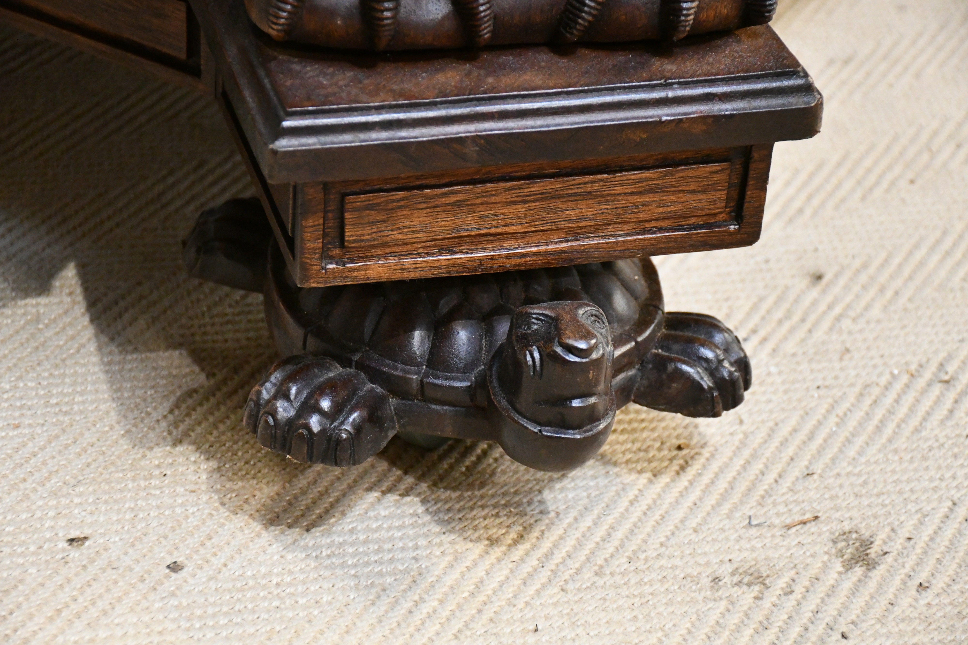 Lot 1 A reproduction carved and stained hardwood