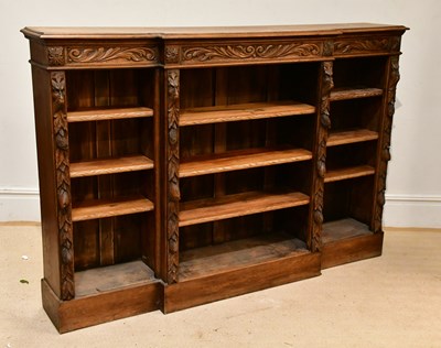 Lot 96 - An early 20th century carved oak breakfront...