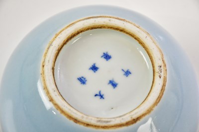 Lot 1007 - A Chinese porcelain Claire de Lune brush...