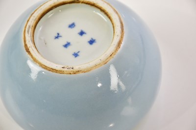 Lot 1007 - A Chinese porcelain Claire de Lune brush...