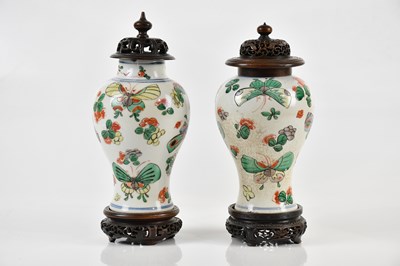 Lot 1016 - Two Chinese porcelain Ming Dynasty baluster...